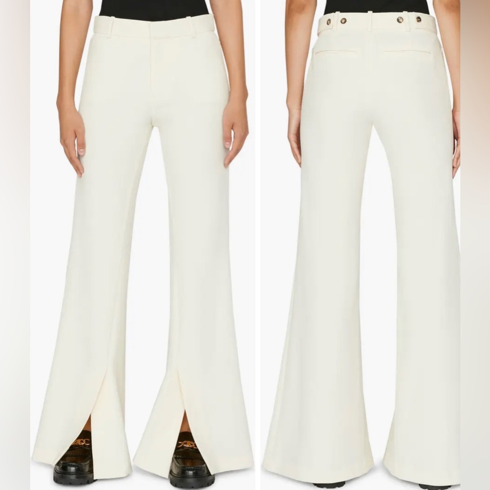 FRAME Slim Slit Hem Exaggerated Flare Pants